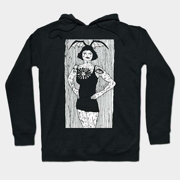 The Tattooed Lady Hoodie by AllieHartleyArt